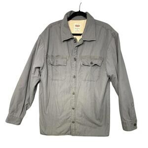 Levi’s Fatigue Utility Field Trucker Shirt Jacket Men's L Gray Sherpa Lined